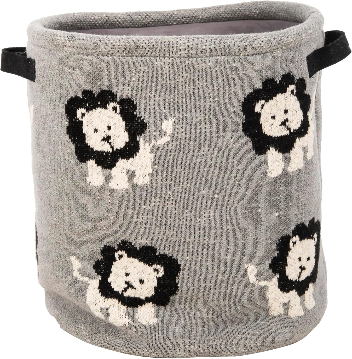 SAFAVIEH Baby Collection Leo Lion Dark Grey Cotton Storage Basket with Handles