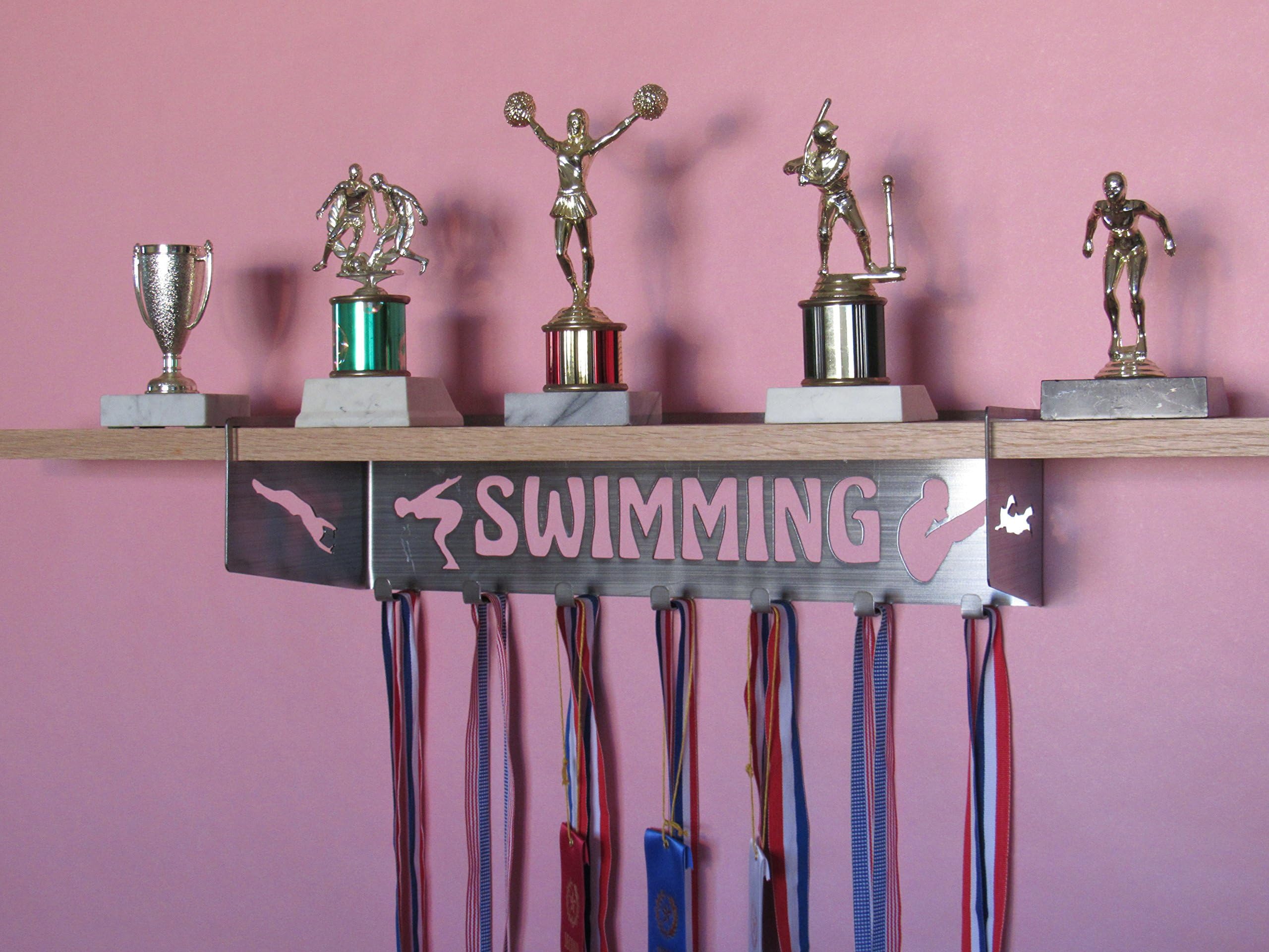 All stuff Metal Swimming Trophy Shelf and Medal Display (Female)