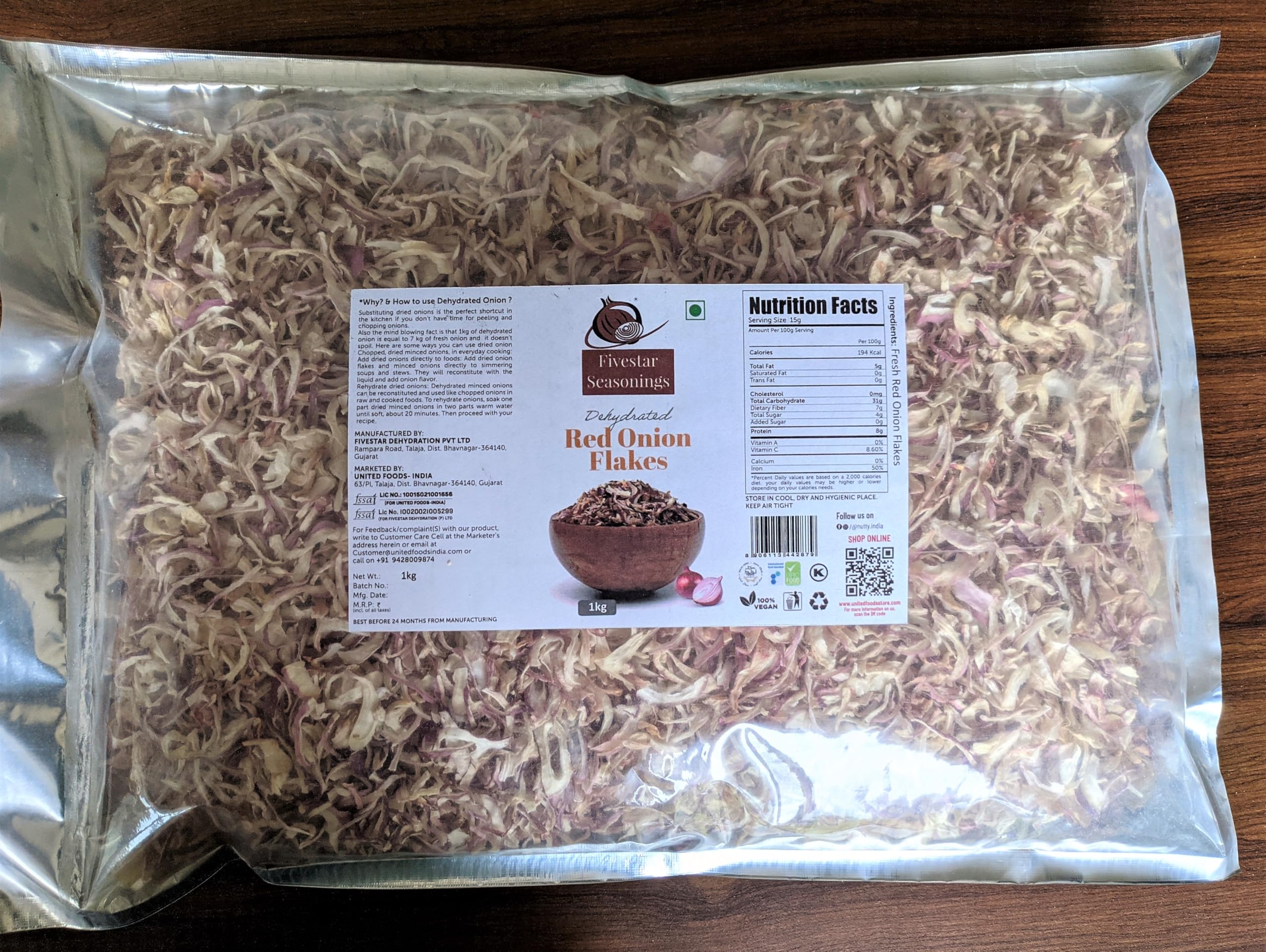 Fivestar Dehydrated Crispy Red Onion Flakes 1kg | Fried in Sunflower Oil | 100% Natural, Barista Style Biryani Onions | No Preservatives, Long Shelf Life | Perfect for Curries, Gravies & Noodles 3