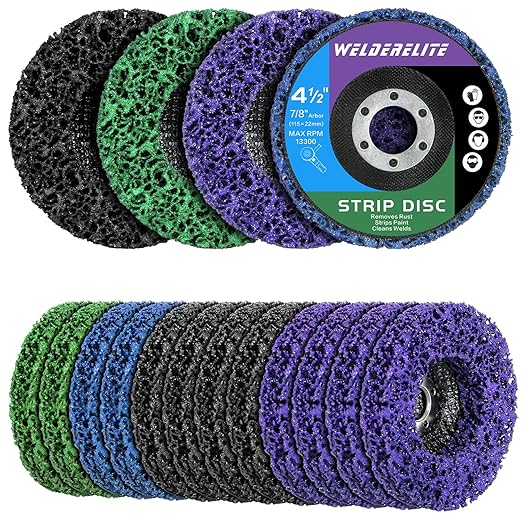 12-Pack Paint Stripper Discs for Angle Grinder, 4-1/2" x 7/8" - Multi-Surface Rust, Paint, and Oxide Removal Wheels for Metal and Wood