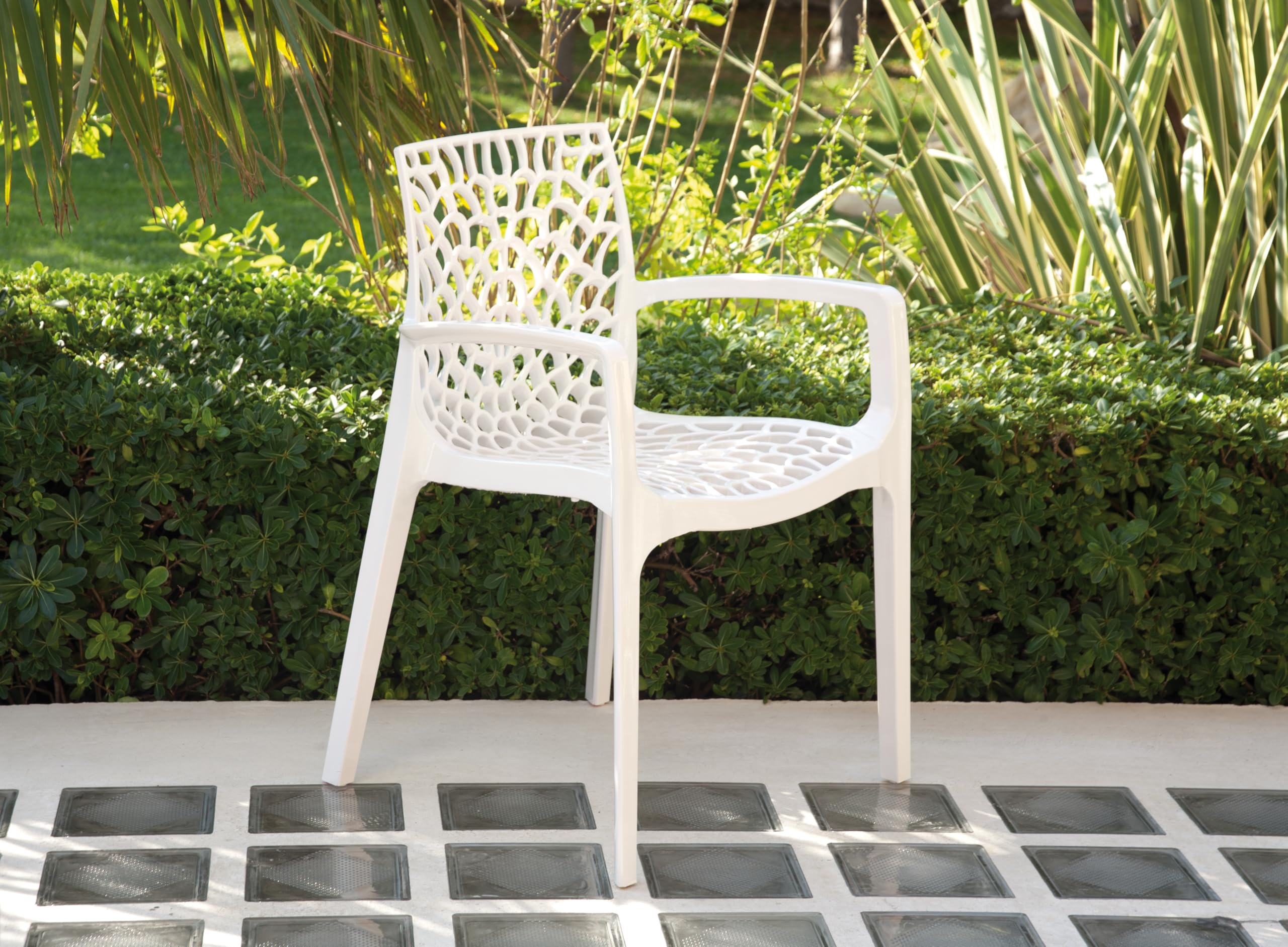 GRAND SOLEIL Grandsoleil Upon Gruvyer Fauteuil empilable, Polypropylène, Blanc, 53 x 58 x 81 cm