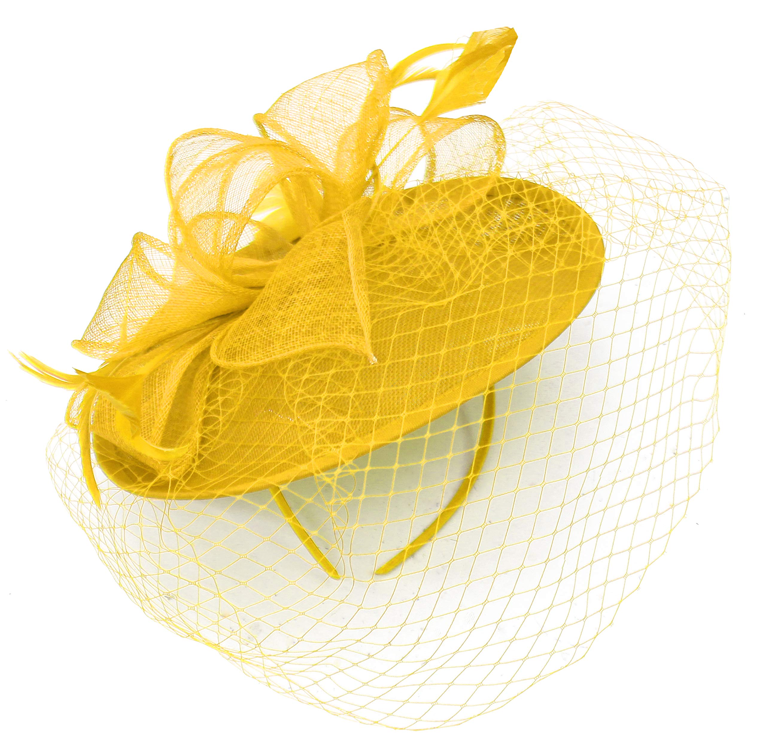 CapriliteCaprilite Saucer Sinamay Headband Fascinator Wedding Ascot Hat Hatinator Birdcage Veil