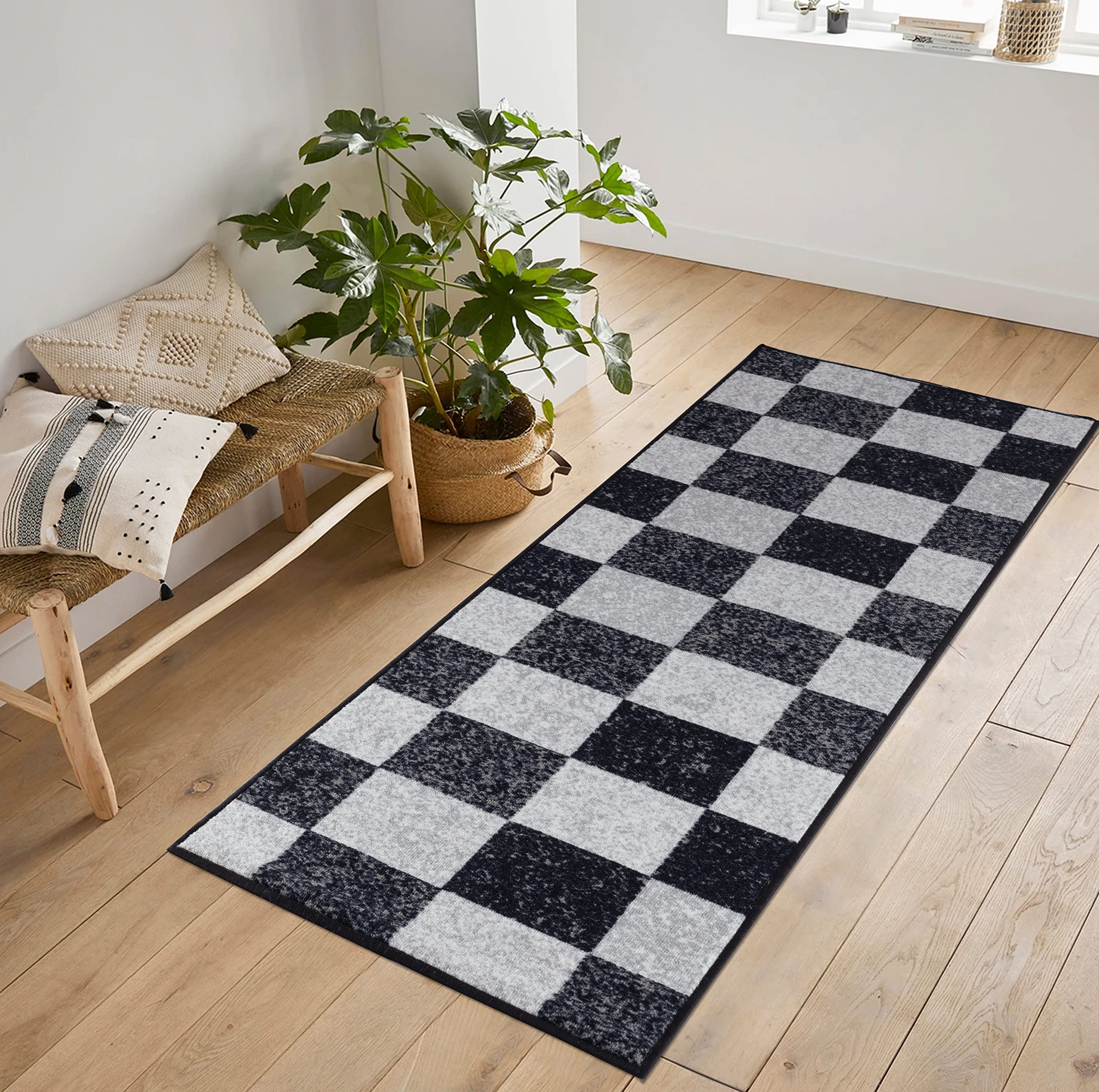 Washable Door Mat Kitchen Mats Non Slip Geometrical Design Hall Runner- Indoor Door Mat - Hallway-Passage Corridor Doormats - Floor Mat — view 24