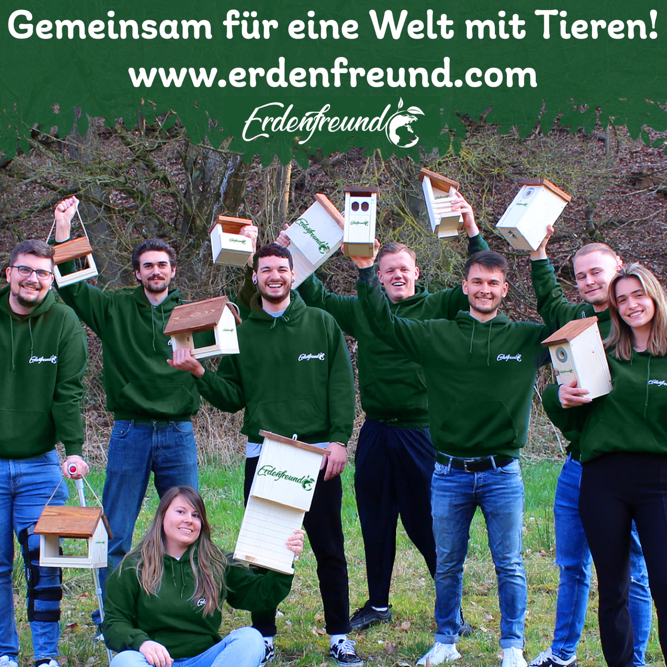ERDENFREUND® Fledermauskasten handverschraubt 2 cm Massivholz Schlaf-/Nistkasten wetterfest