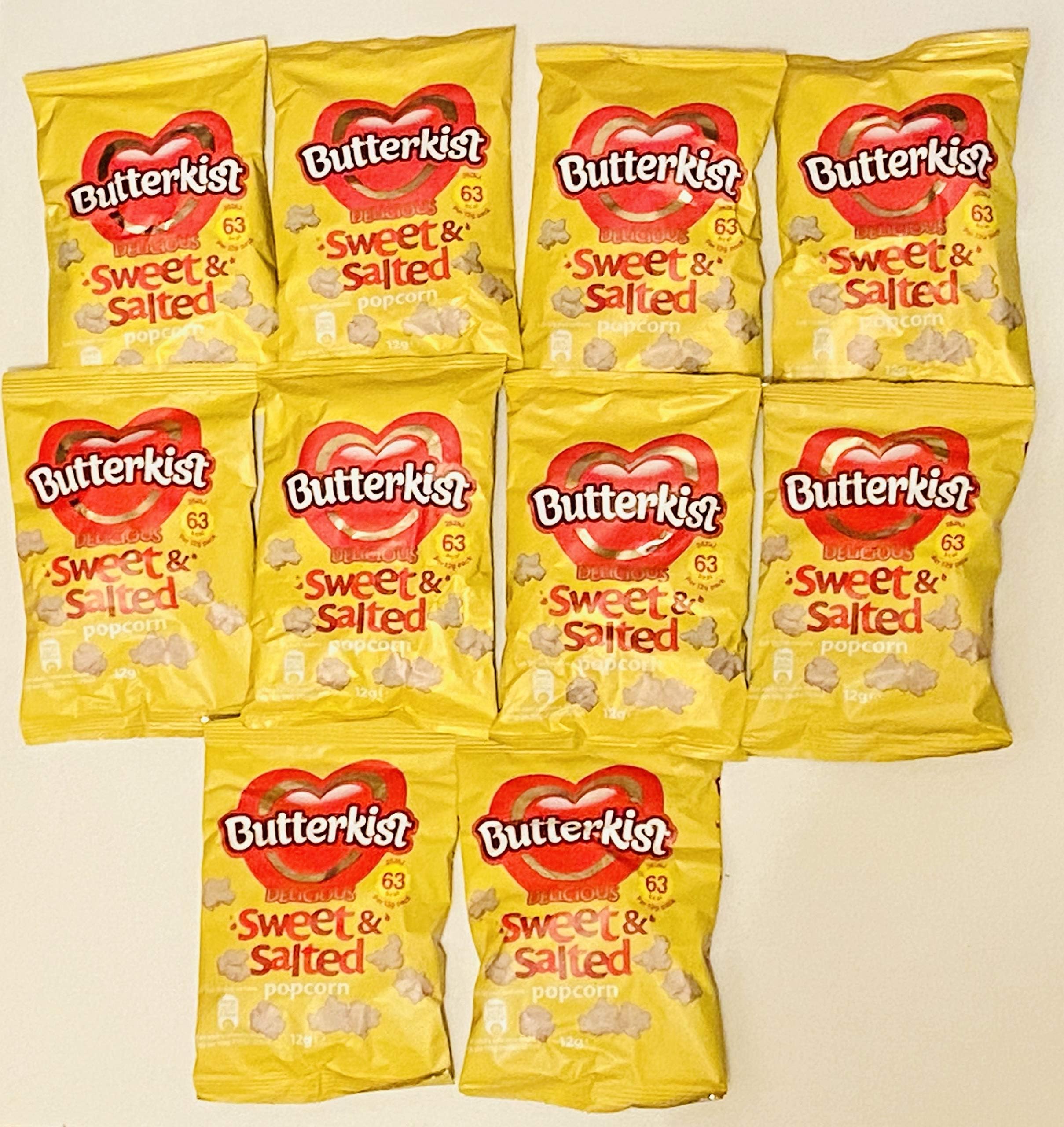 ButterkistDelicous Sweet & Salted Popcorn. 10 Individual Packs. 12g Snack Packs