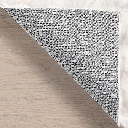 Miniatura 4 de nuLOOM Jeni - Alfombra sintética de conejo lavable a máquina, 4 x 6 pulgadas, lavable a máquina, casual, blanco hueso, marfil, para sala de estar,