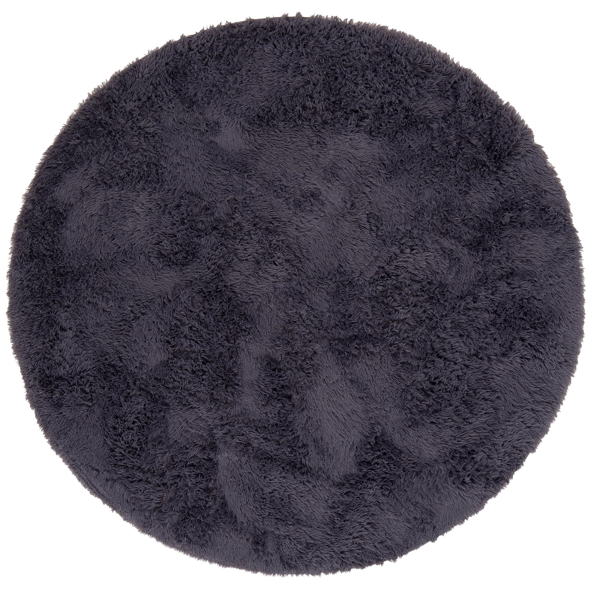 Pergamon Tapis Shaggy Fluffy Rond Anthracite – Tapis à Poils Longs Extra Doux, Tapis de Salon Moderne, Moelleux et Facile d’Entretien