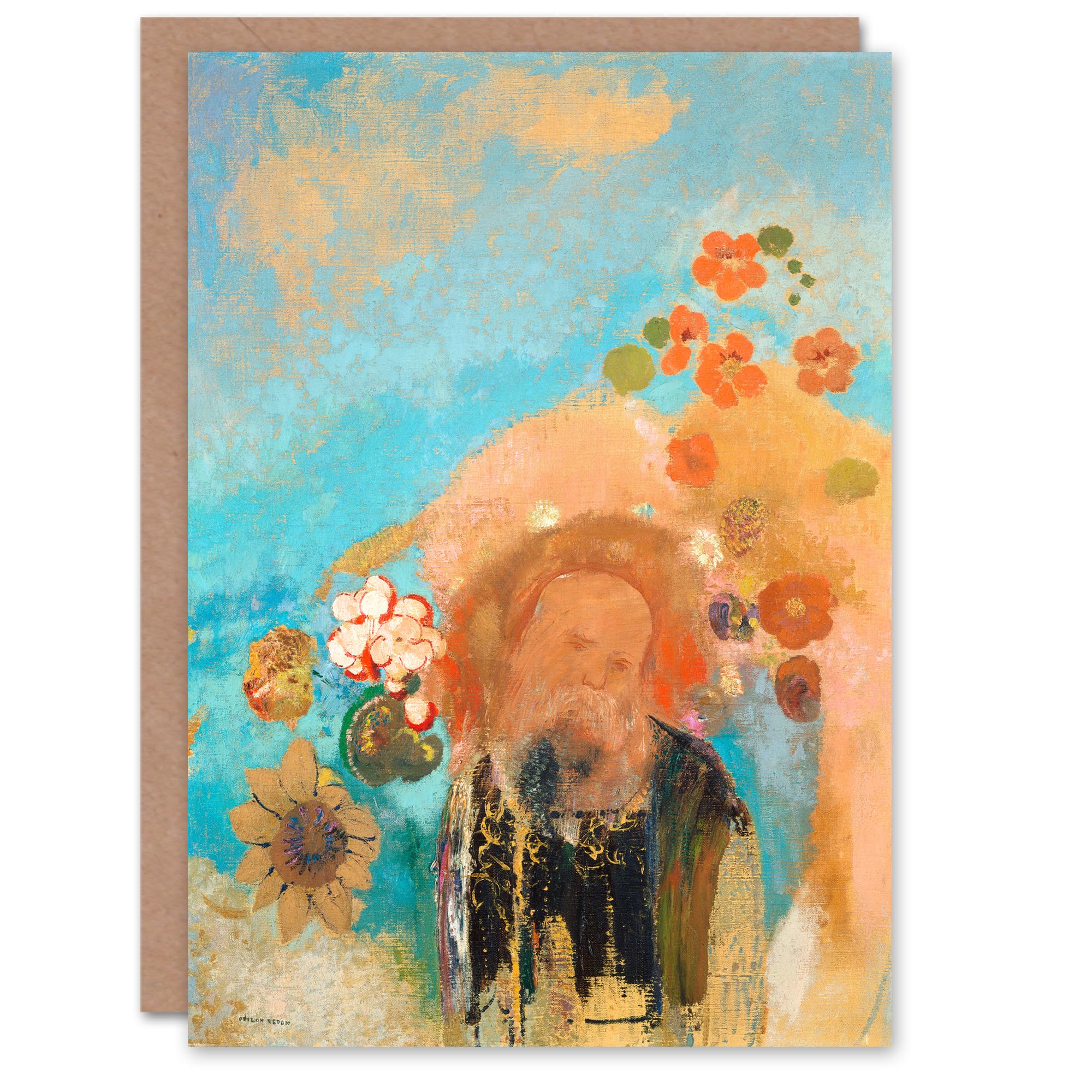 Artery8 Odilon Redon Art Card Evocation of Roussel Floral Portrait