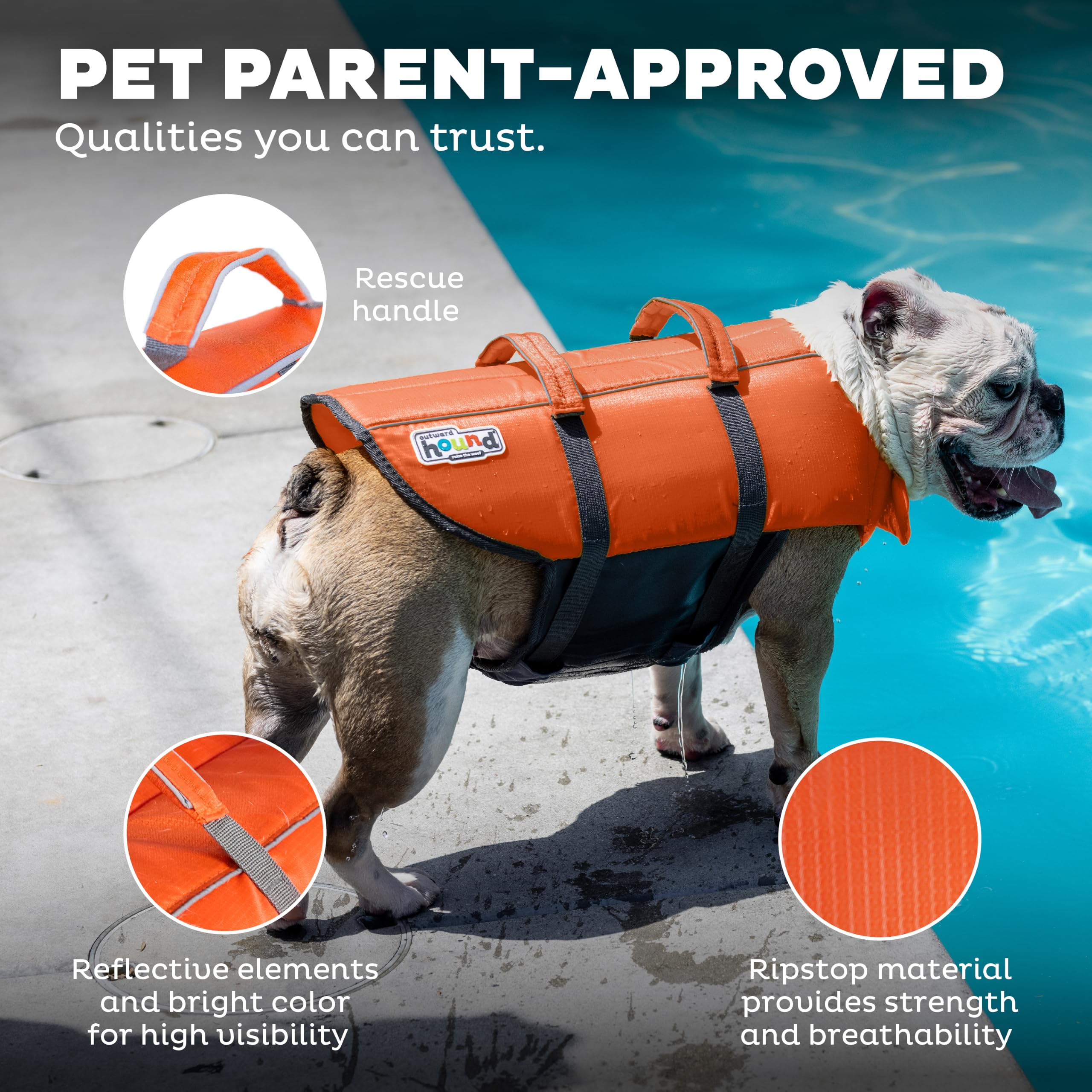 Amazon | アウトワードハウンド 犬用ライフジャケット最新型 (オレンジ