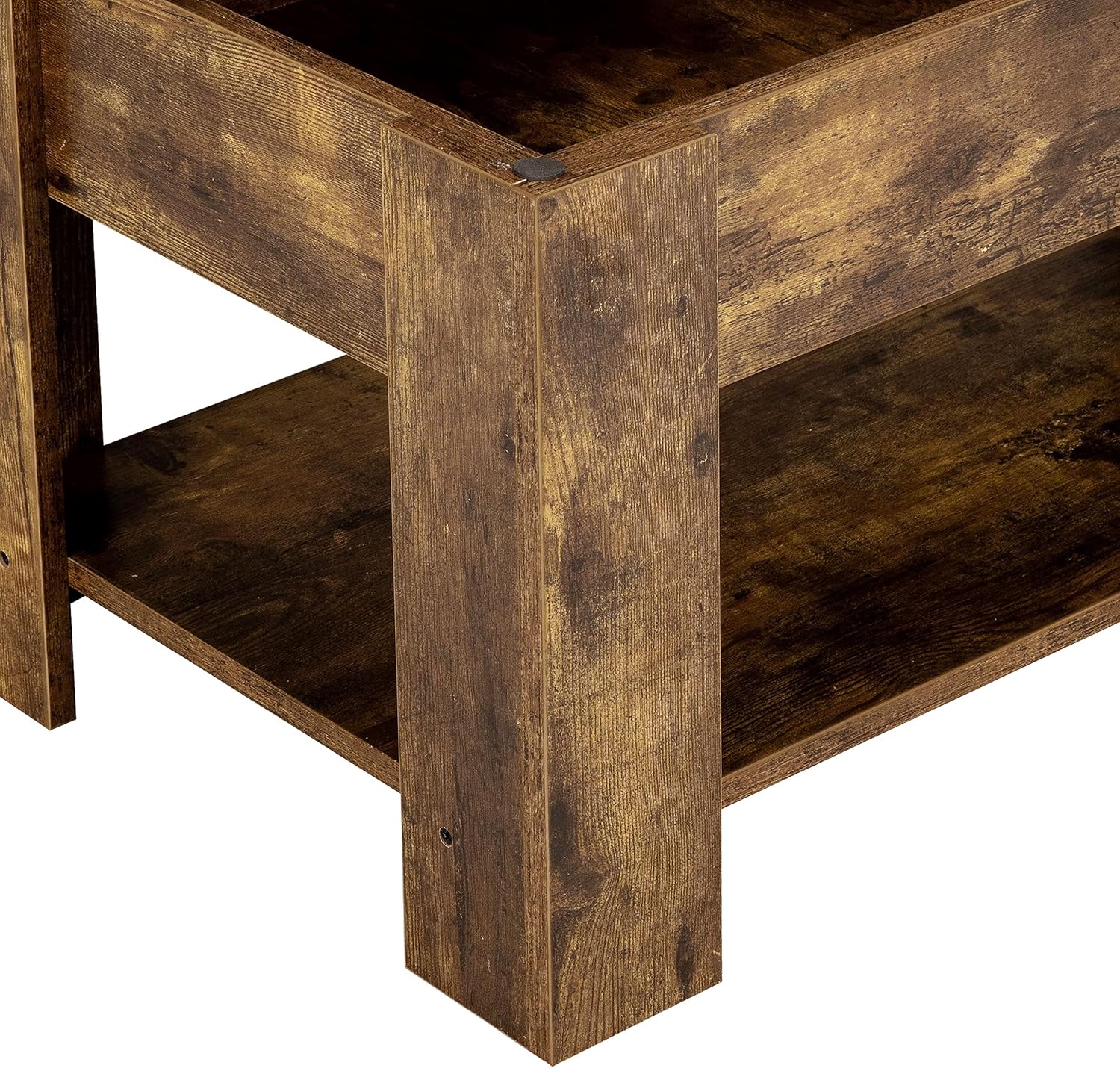 Yaheetech Lift Top Coffee Table with Hidden Compartment and Storage Shelf, Rising Tabletop Dining Table for Living Room Reception Room, 38.6in L, Rustic Brown : Home & Kitchen
