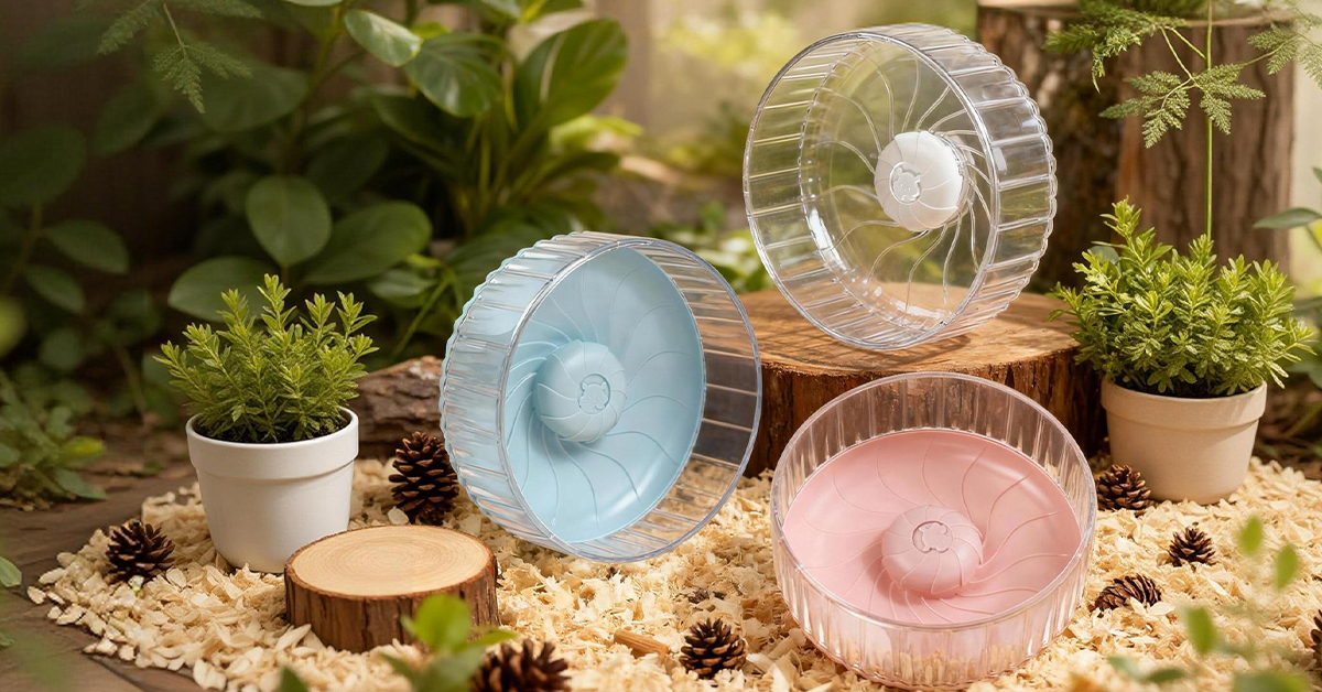 Silent Hamster Wheel, 8in Hamster Wheel No Stand, Double-Bearing Quiet Spinner for Syrian Hamsters, Hedgehogs, Mice & Small Pets, Clear - image 8
