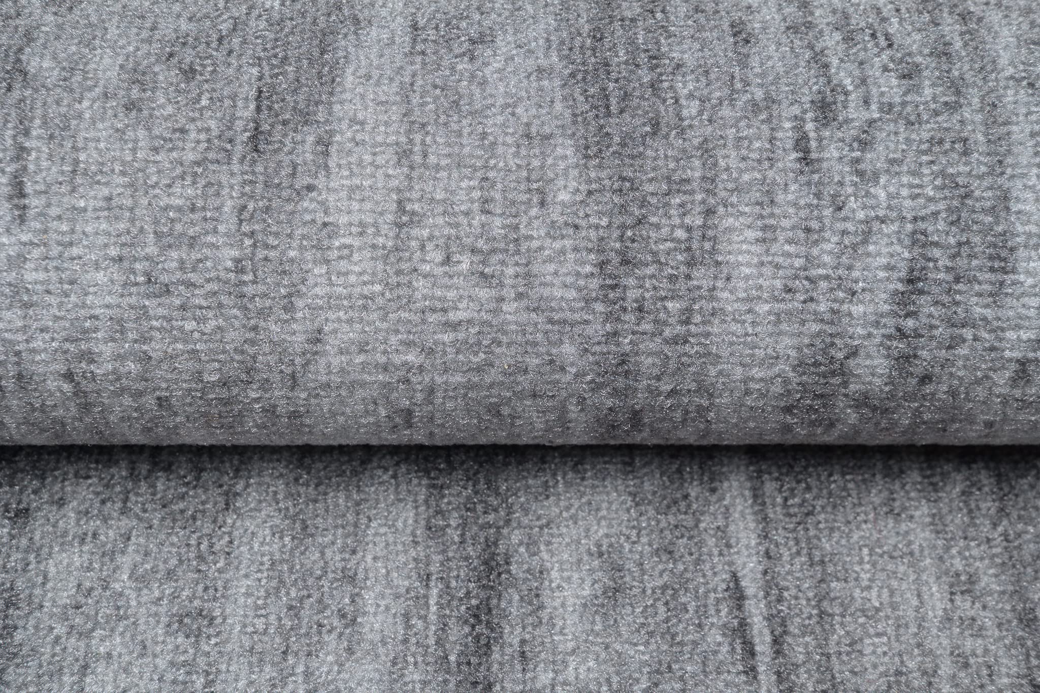 TAPISO Anti Rutsch Teppich Läufer rutschfest Brücke Meterware Modern Grau Hellgrau Meliert Streifen Design Flur Küche Wohnzimmer Diele 80 x 300 cm