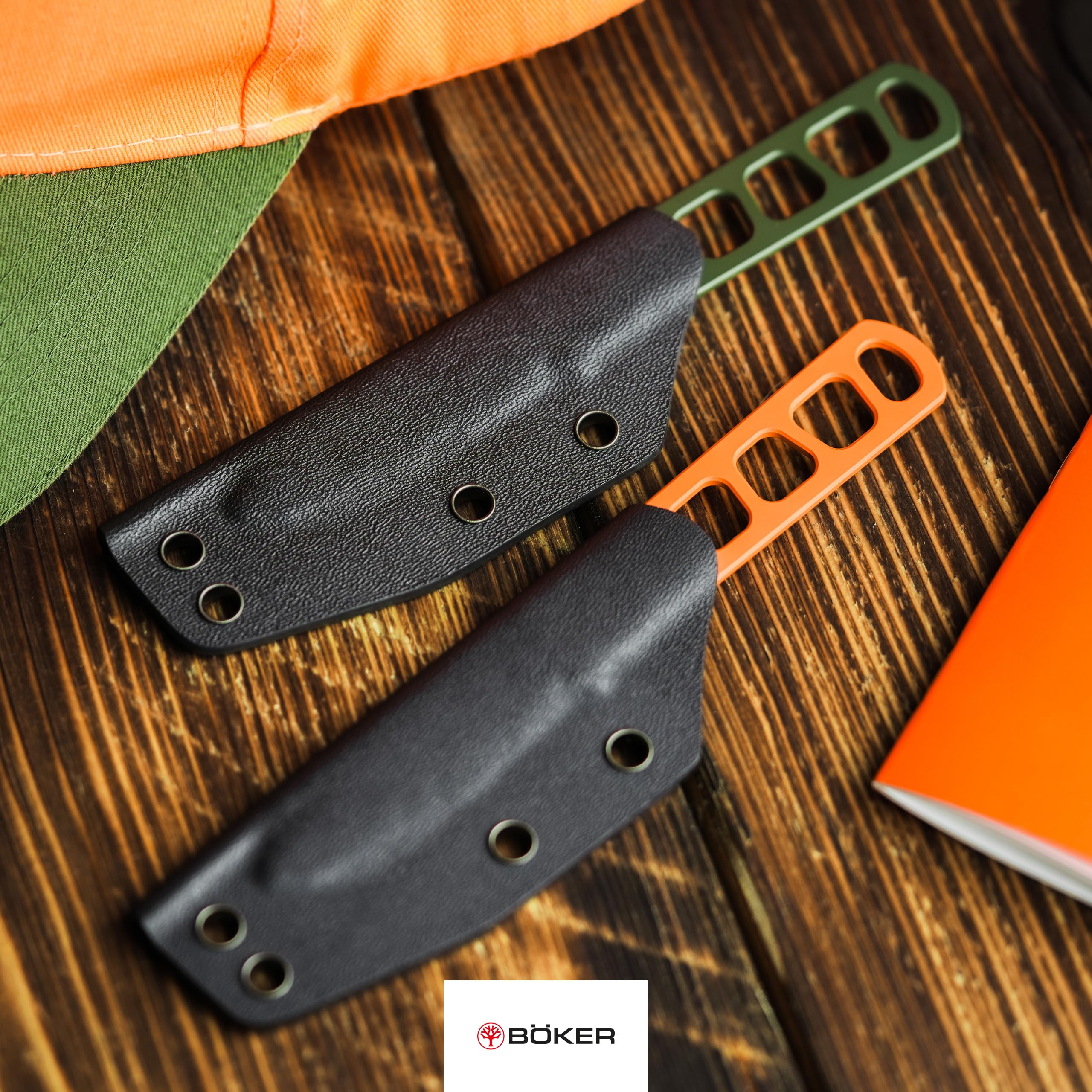 BÖKER GERMANY® BFF Packlite All Orange - ultraleichtes 42a konformes Neck Knife mit MagnaCut Klinge - feststehendes Jagdmesser in Signalorange mit Kydex-Scheide & Kugelkette für Revier & Outdoor