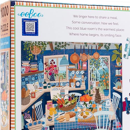 Miniatura 7 de eeBoo Piece and Love Blue Kitchen - Rompecabezas cuadrado de 1000 piezas para adultos, a partir de 14 años (PZTBUK)
