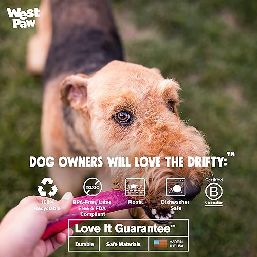 Miniatura 3 de WEST PAW Seaflex Drifty - Juguetes para perros lavables a máquina para masticadores moderados, juguetes ecológicos Zogoflex para perros, perfectos