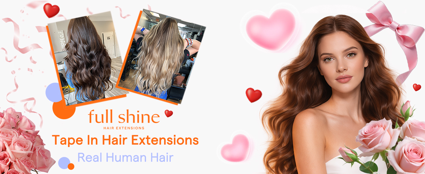 Amazon.com : Full Shine Tape in Hair Extensions Human Hair 