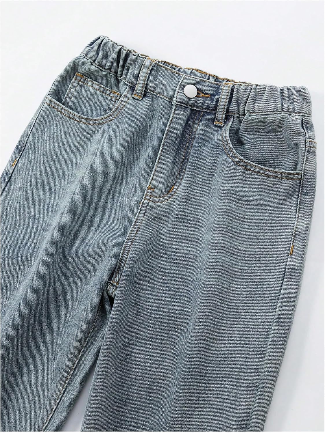 WDIRARA Girl's High Waist Zip Up Denim Pants Straight Leg Cargo Jeans with Pockets - Image 3