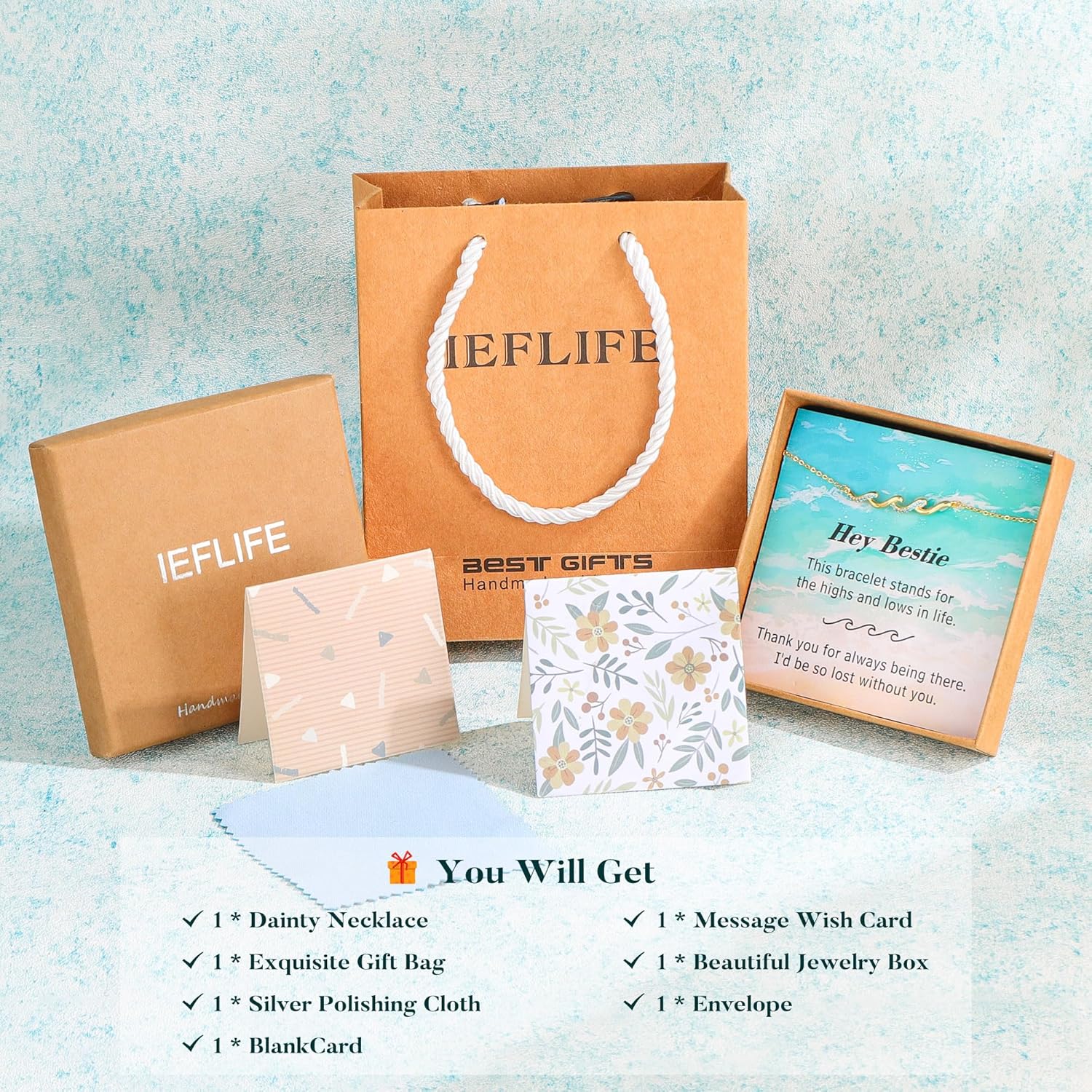 IEFLIFE Valentines Gifts for Her Women - 14K Gold Plated Wave Bracelets for Women Her, Valentines Gifts for Her Kids Girl Bracelet, Valentine Gift for Daughter Granddaughter - Image 7