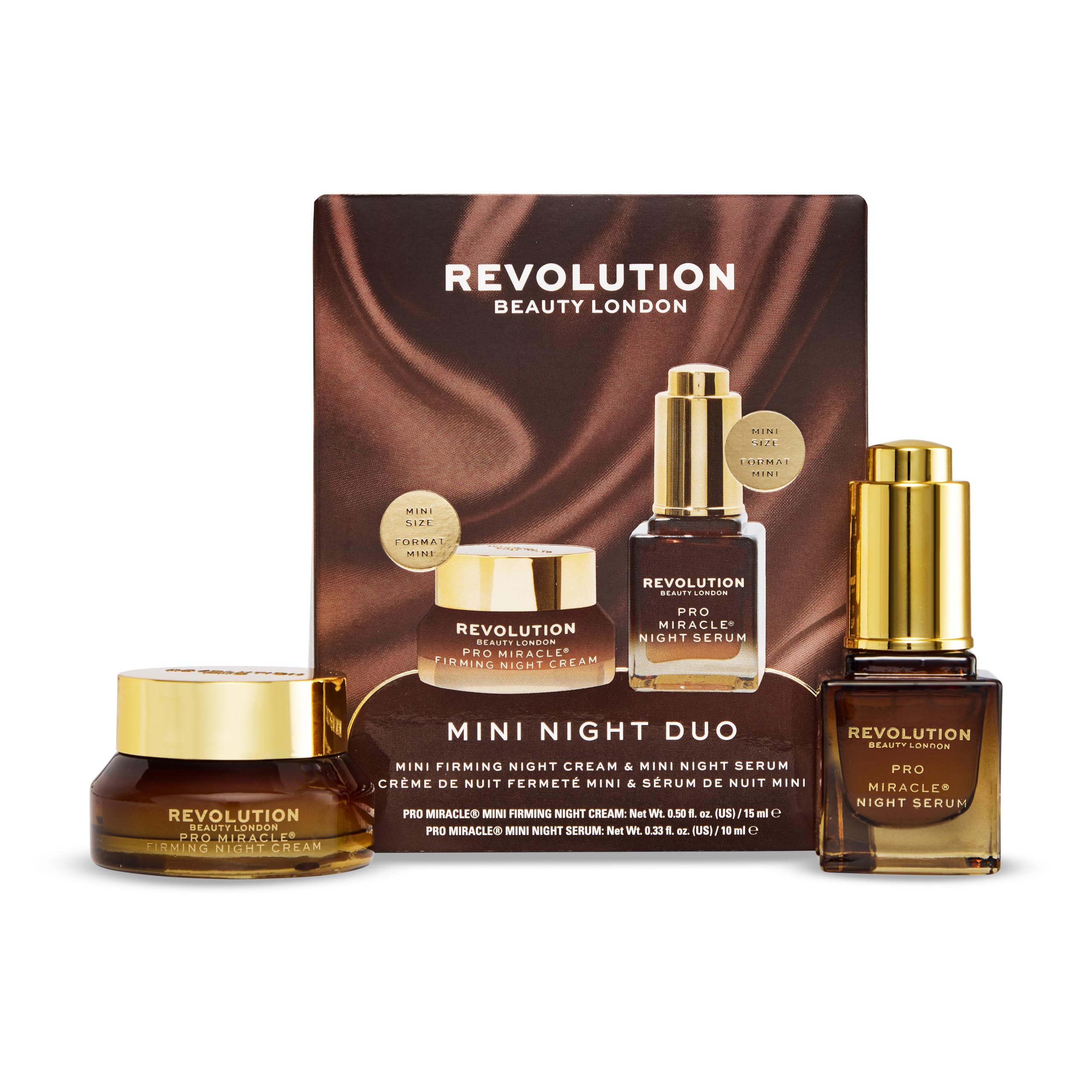 Revolution Pro Miracle Mini Night Duo, Serum & Collagen Cream | Includes A Mini Night Serum & Vegan Collagen Night Cream, Gift for Her, Vegan & Cruelty-Free