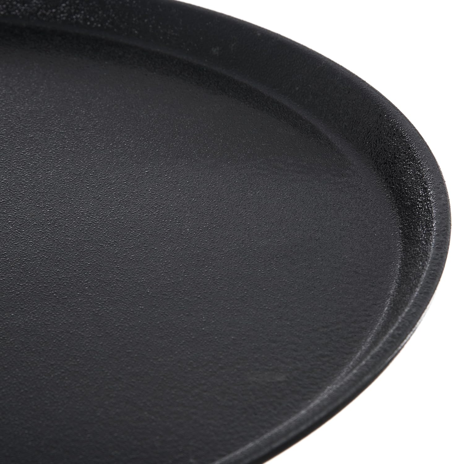 Carlisle FoodService Products Griptite 2 Round Tray, Serving Platter for Food to Reduce Slipping and Increase Traction, Commercial and Home Use, 16", 1 Count, Black