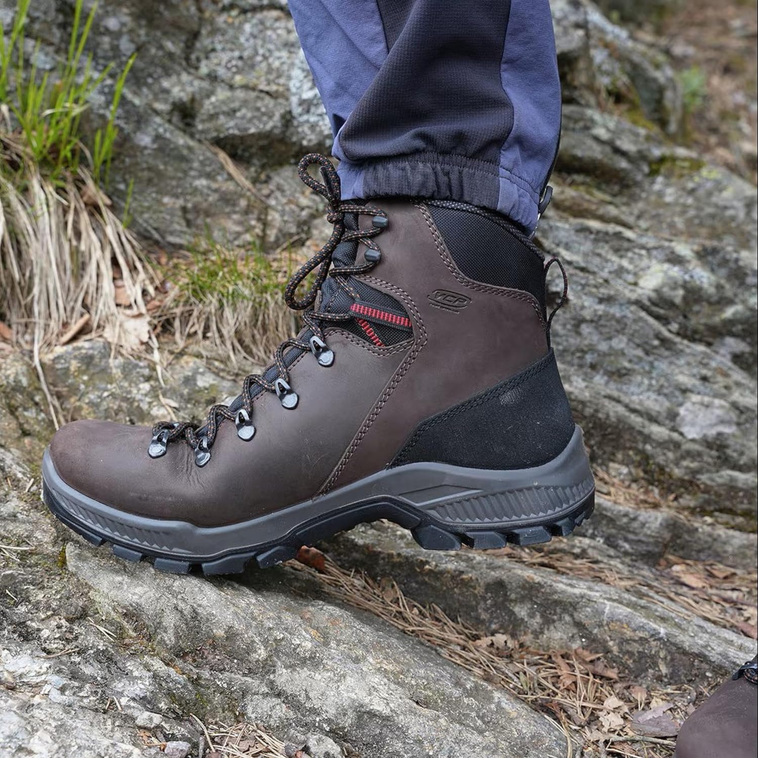 Alpina PRIMA Men's Hiking Boots | 7½ inch Leather Waterproof Ankle High Outdoor Shoes | Vibram - All Weather Grip | Comfortable Trekking Footwear | Made in Europe