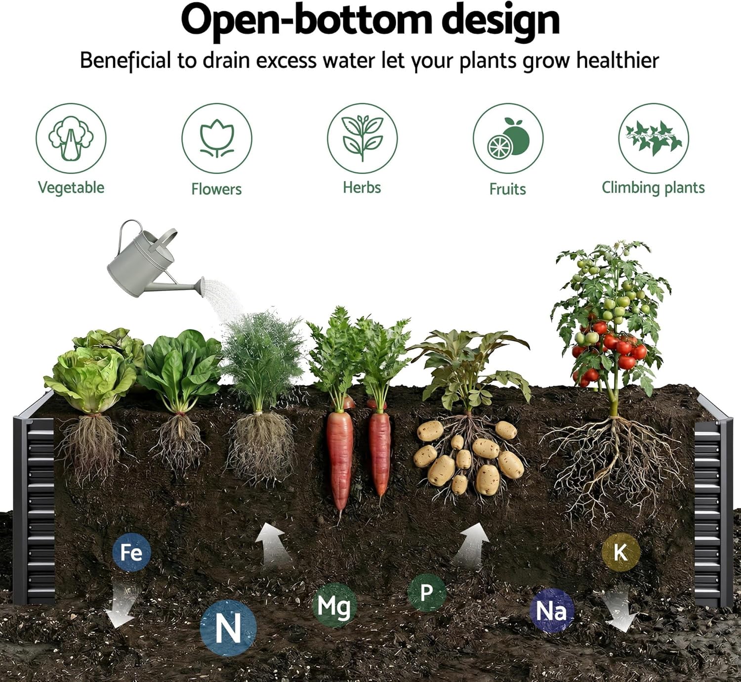 Garden Bed 320X80X45cm Planter Box Raised Container Galvanised Herb