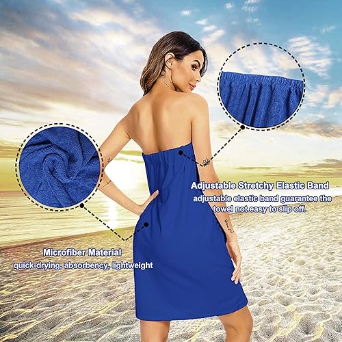 Miniatura 3 de Toallas de tamaño grande para mujer después de la ducha, toalla de baño azul marino, talla XXL, ligera, de secado rápido, con toalla para el