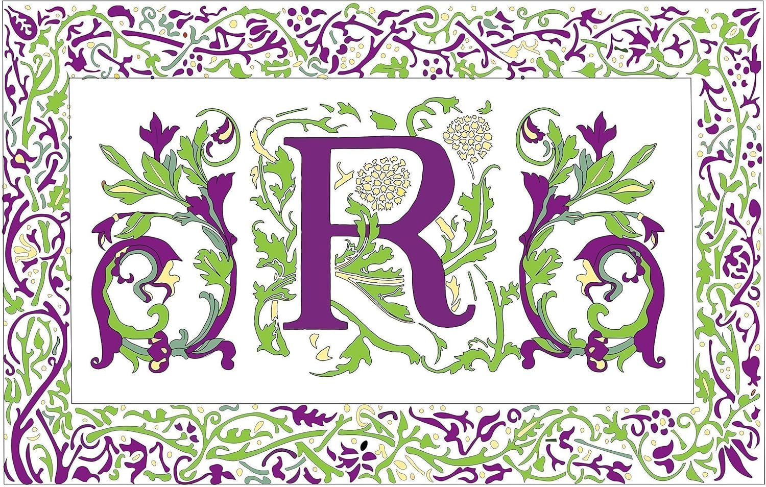 Set of Four Adult Coloring Monogram Placemats with Laminating Pouches On Sale for a limited time !