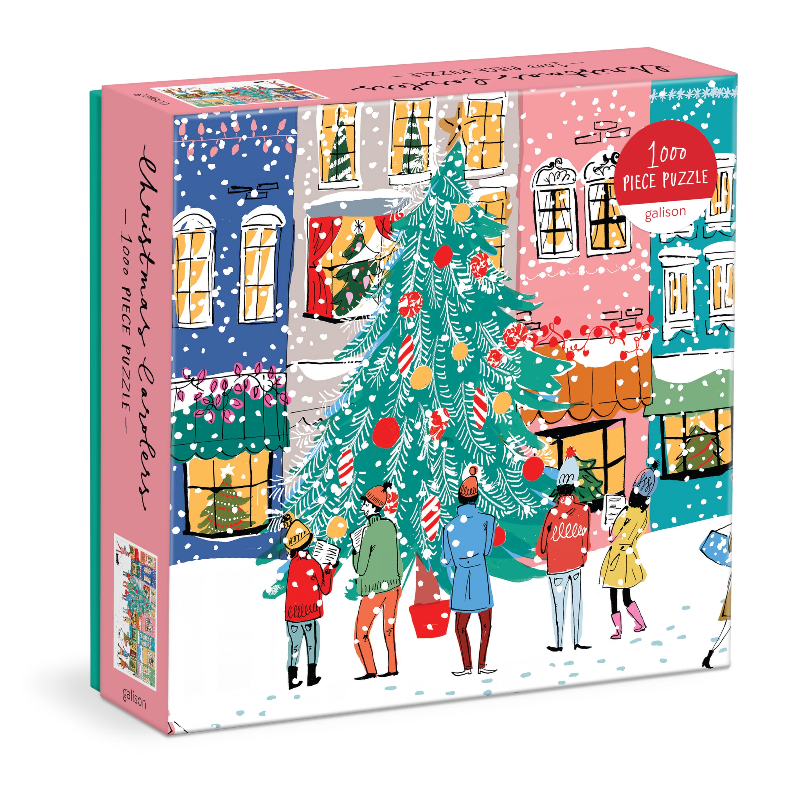 Galison Christmas Carolers Square Boxed 1000 Piece Puzzle