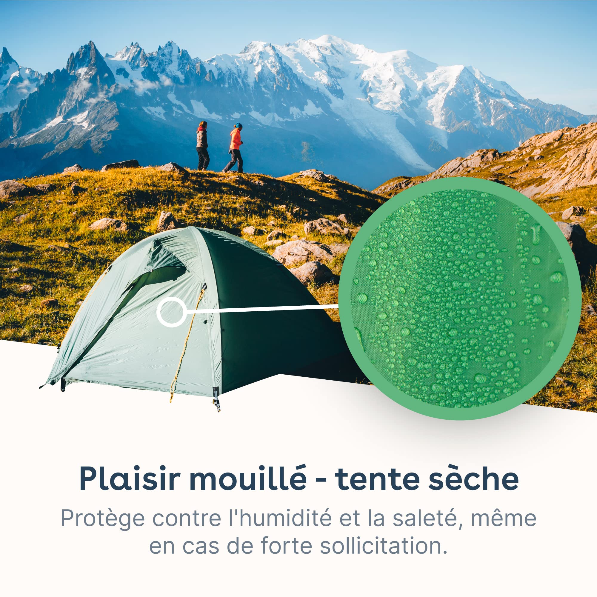 Tente et pavillon Imprégnation Spray d'imprégnation Imprégnateur UV-stable Respirant Protection Entretien (2,5 l)