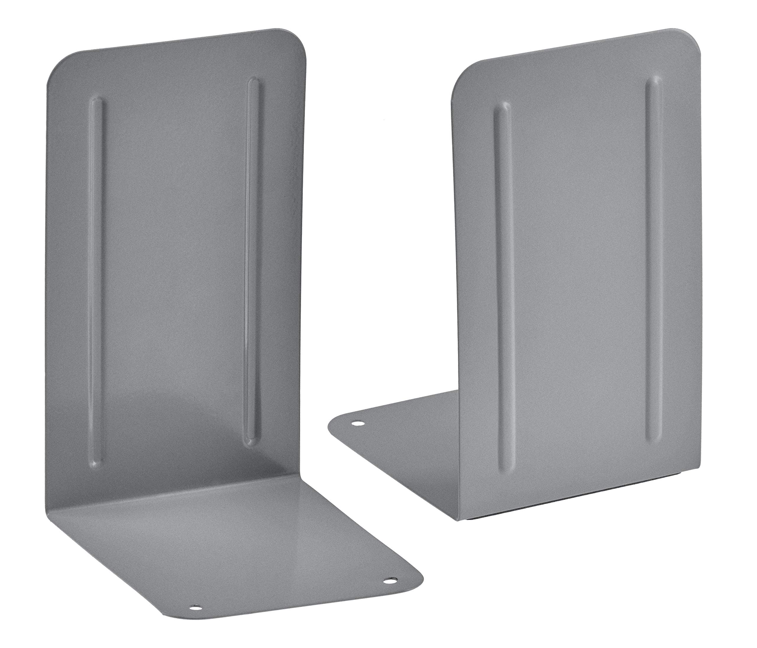 Acrimet Premium Sujetalibros de Metal Resistente (Color Plata) (Paquete de 1 par)