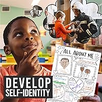 Vista 7 de Hadley Designs Póster All About Me Elementary de 20 estrellas para estudiantes, pósteres de All About Me para preescolar y jardín de infantes