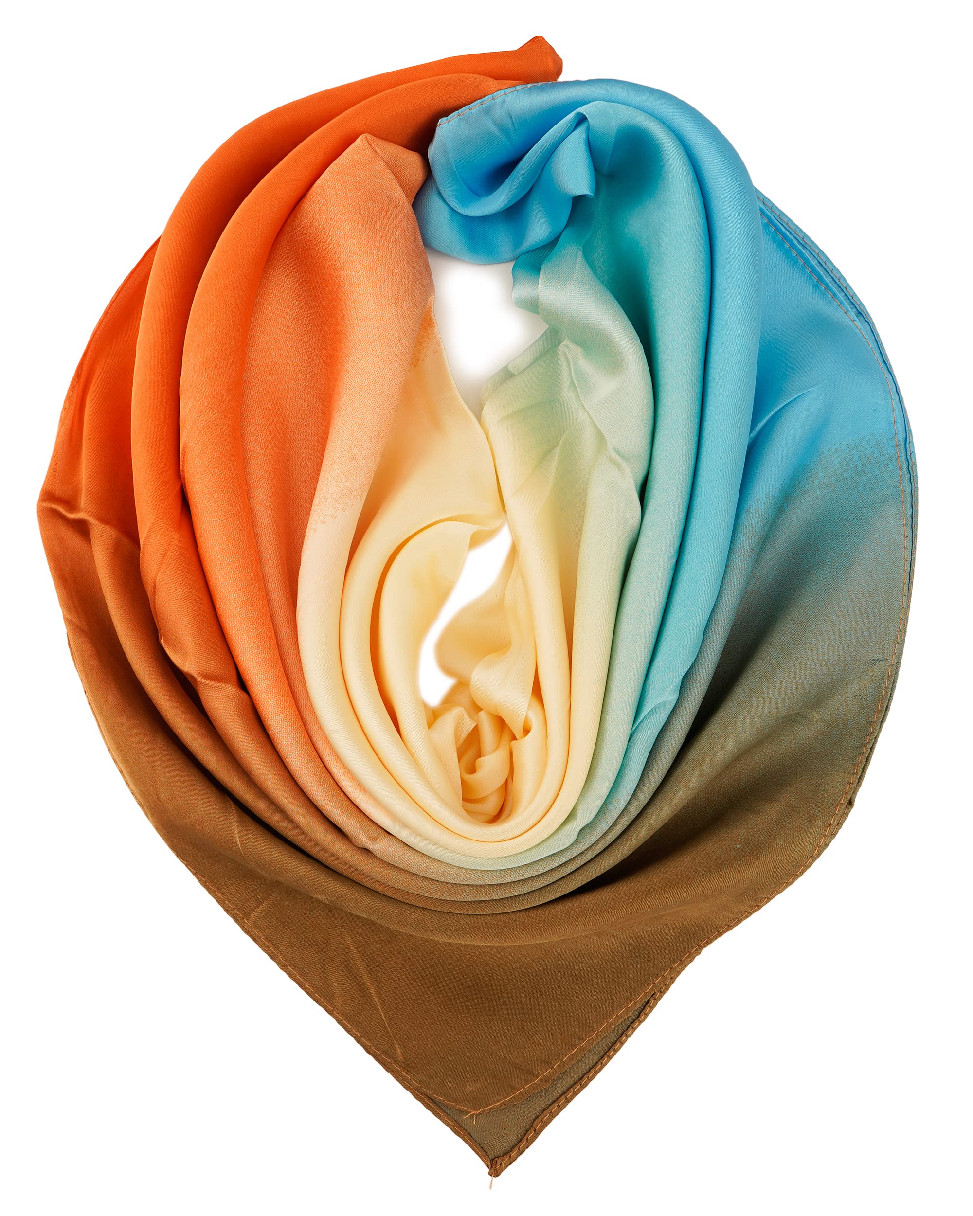 YOUR SMILE Silk Like Scarf Women's Fashion Pattern Large Square Satin Headscarf Headdress