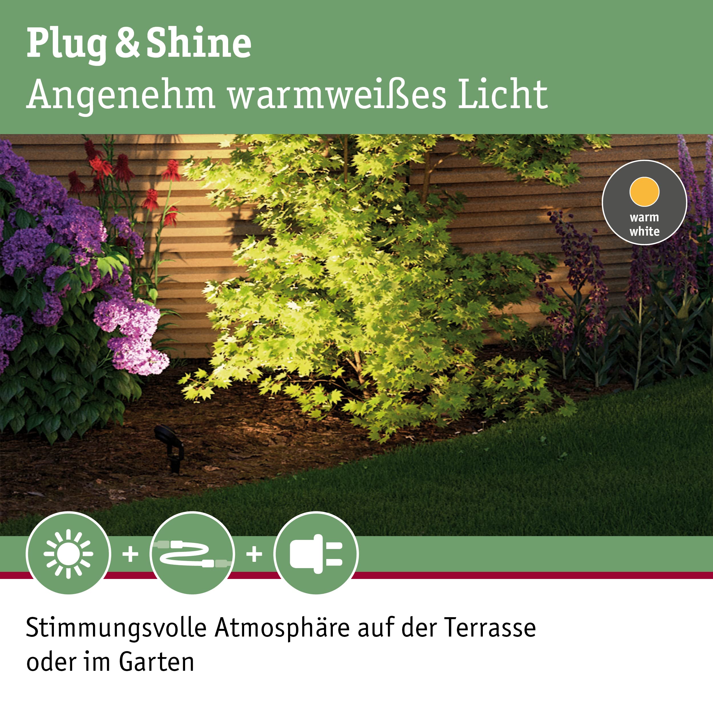 Paulmann 93689 Luminaria exterior Plug & Shine LED Sting incl. 3x6 W, regulable, estaca de jardín, antracita, luminaria de jardín, aluminio, exteriores, 3000 K