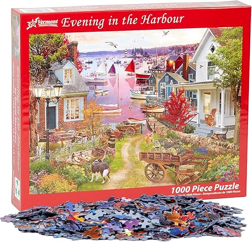 Miniatura 3 de Vermont Christmas Company Rompecabezas de noche en el puerto de 1000 piezas