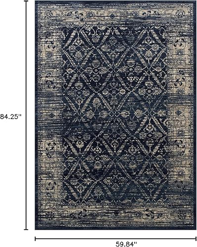 Miniatura 2 de Allstar - Alfombra decorativa moderna de 5 x 7, color azul medianoche (7' 0" x 4' 11")