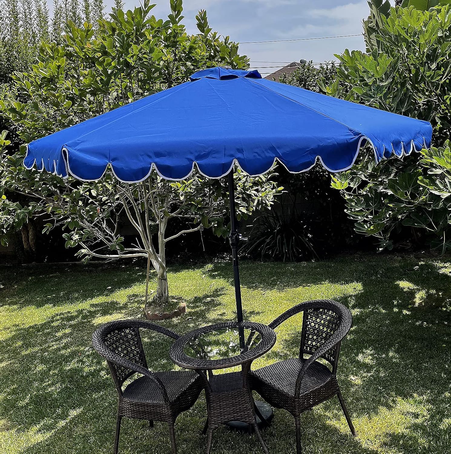 BELLRINO DECOR Replacement Scalloped Edge Umbrella Canopy for 9ft 6 Ribs (Canopy Only) C002