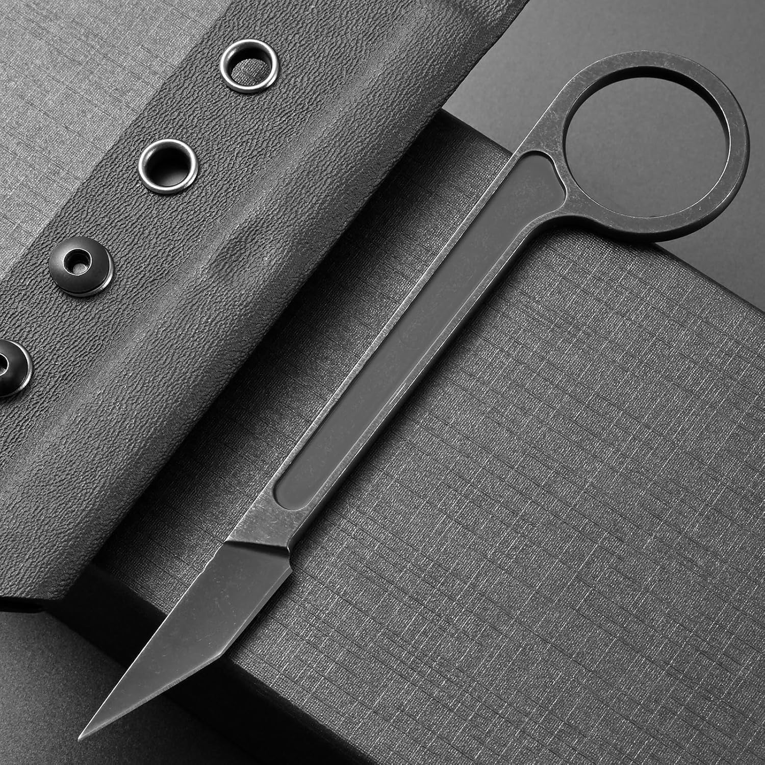 Gtk104 Fixed Blade Knife, D2 Blade Stainess Steel Handle EDC Tool Knife for Outdoor Camping Hunting Hiking(Black) - Image 2