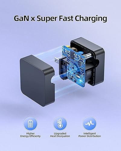 Miniatura 4 de Superer Cargador GaN USB-C 4 en 1 de 65 W apto para portátil Asus, para VivoBook ZenBook, ExpertBook, serie Chromebook con 3 puntas conmutables,