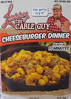 Larry the Cable Guy Cheesburger Dinner Ready in 15 Minutes....add Ground Beef...5.8 Oz. Box...."you Gotta Try It!"