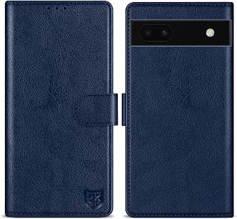 for Google Pixel 6a Wallet Case with [RFID Blocking] Card Slot Kickstand Magnetic Closure Leather Flip Fold Protective Phone Case for Google Pixel 6a Case WalletBlue-6.1 inch