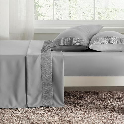 Miniatura 2 de Bedsure Sábanas de tamaño King  Sábanas suaves para cama de tamaño King, 4 piezas de hotel de lujo gris King, juego de sábanas de microfibra