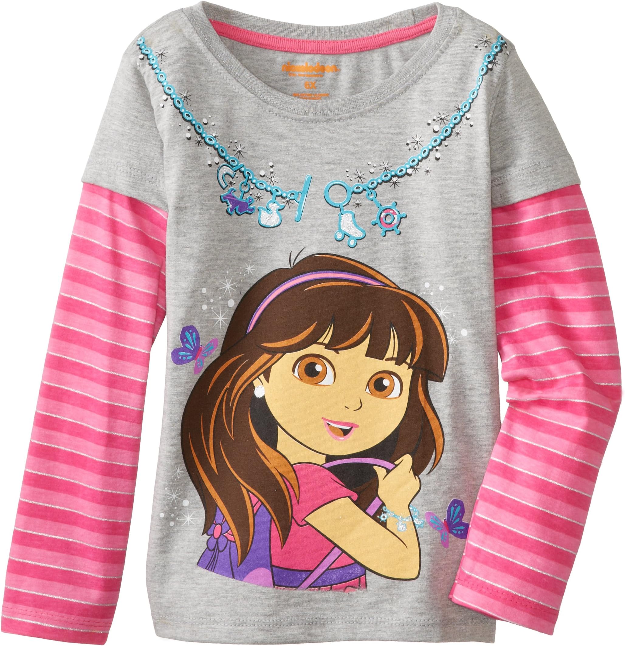 Nickelodeon Girls' Dora Butterfly Long-Sleeve T-Shirt