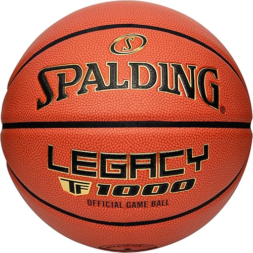 Spalding Legacy TF-1000 Indoor Game Basketballs, Moisture Wicking Microfiber Composite Cover, High School & College Approved