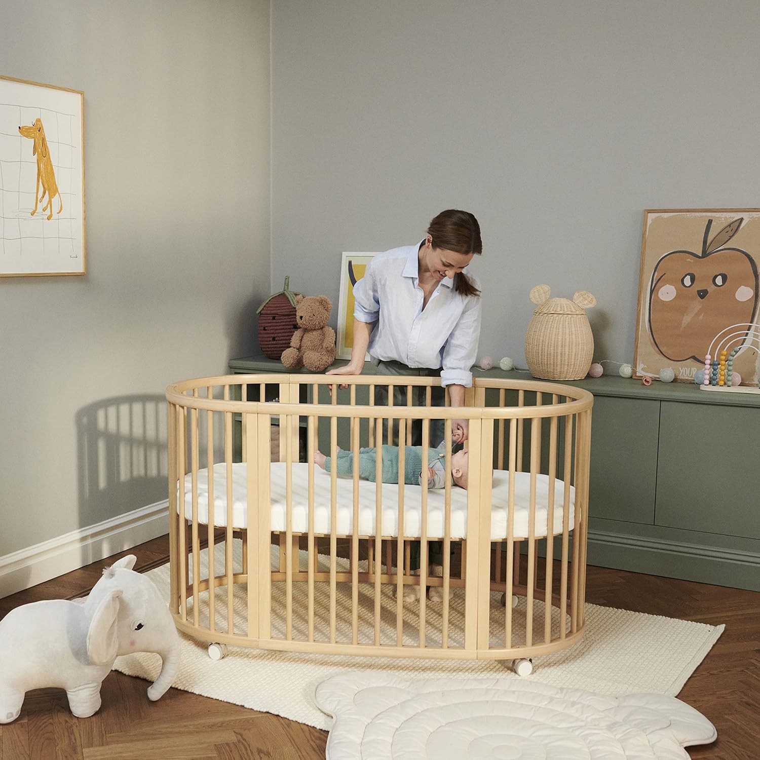 STOKKE SLEEPi ベビーベッド ホワイト STOKKE SLEEPI ホワイトオーバル