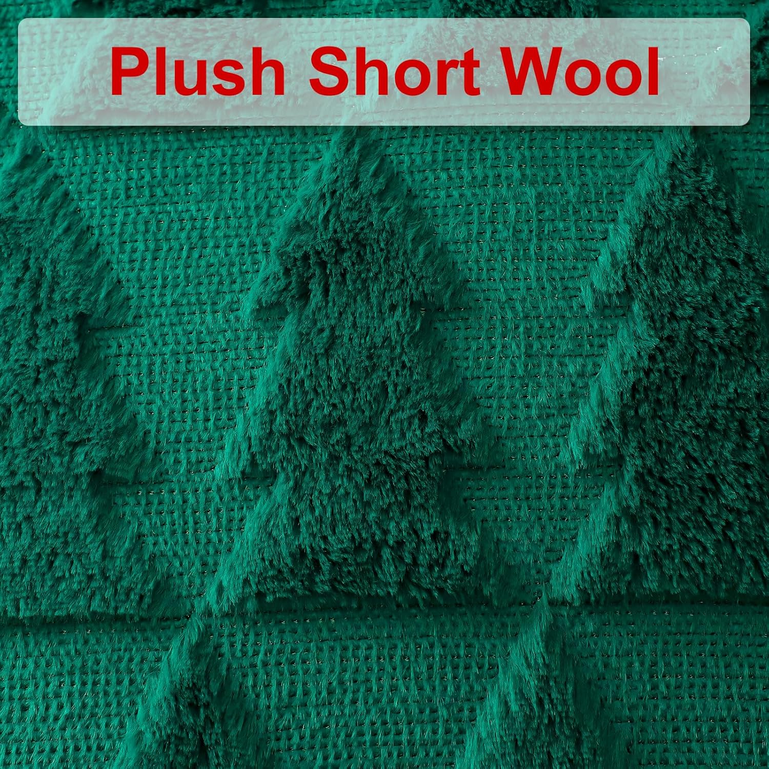 OTOSTAR Set of 2 Xmas Soft Plush Short Wool Velvet Decorative Throw Pillow Covers Square Luxury Style Cushion Case Pillow Shell for Sofa Bedroom Christmas Tree Green, 26x26 Inch