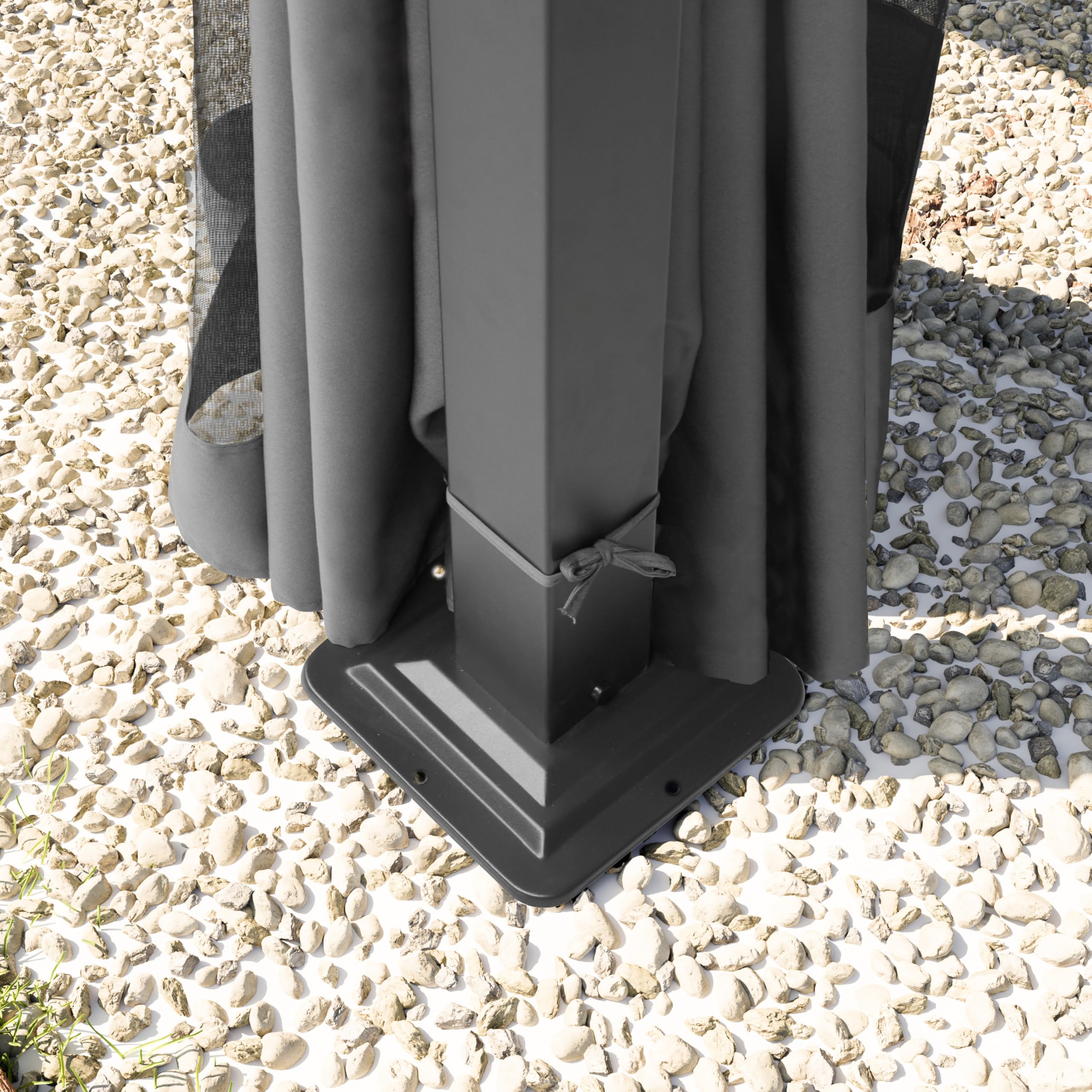 TOOLPORT Gazebo da Giardino 3x3 m Tetto Hardtop in Acciaio con Teli Laterali e Zanzariere in Grigio