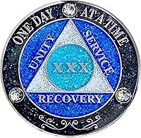 Vista 10 de (Años 1-50) AA Moneda de recuperación de 29 años, Medallón de Alcohólicos Anónimos, Moneda de Metal, Chapado en Color Plata, Moneda de Metal