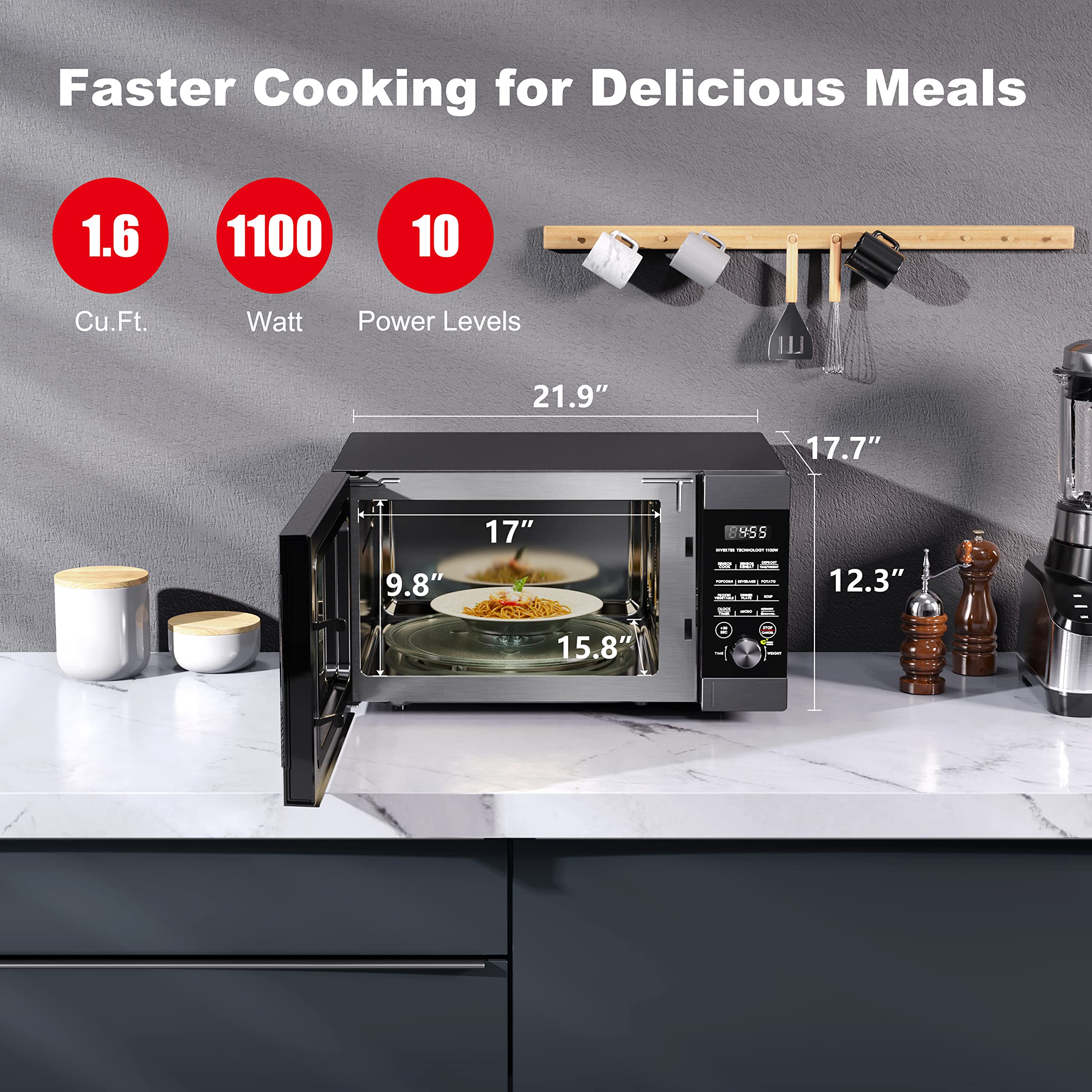 電子レンジ　海外製　Galanz GLCMKA07BKR-07 Retro Microwave – Galanz – Thoughtful Engineering