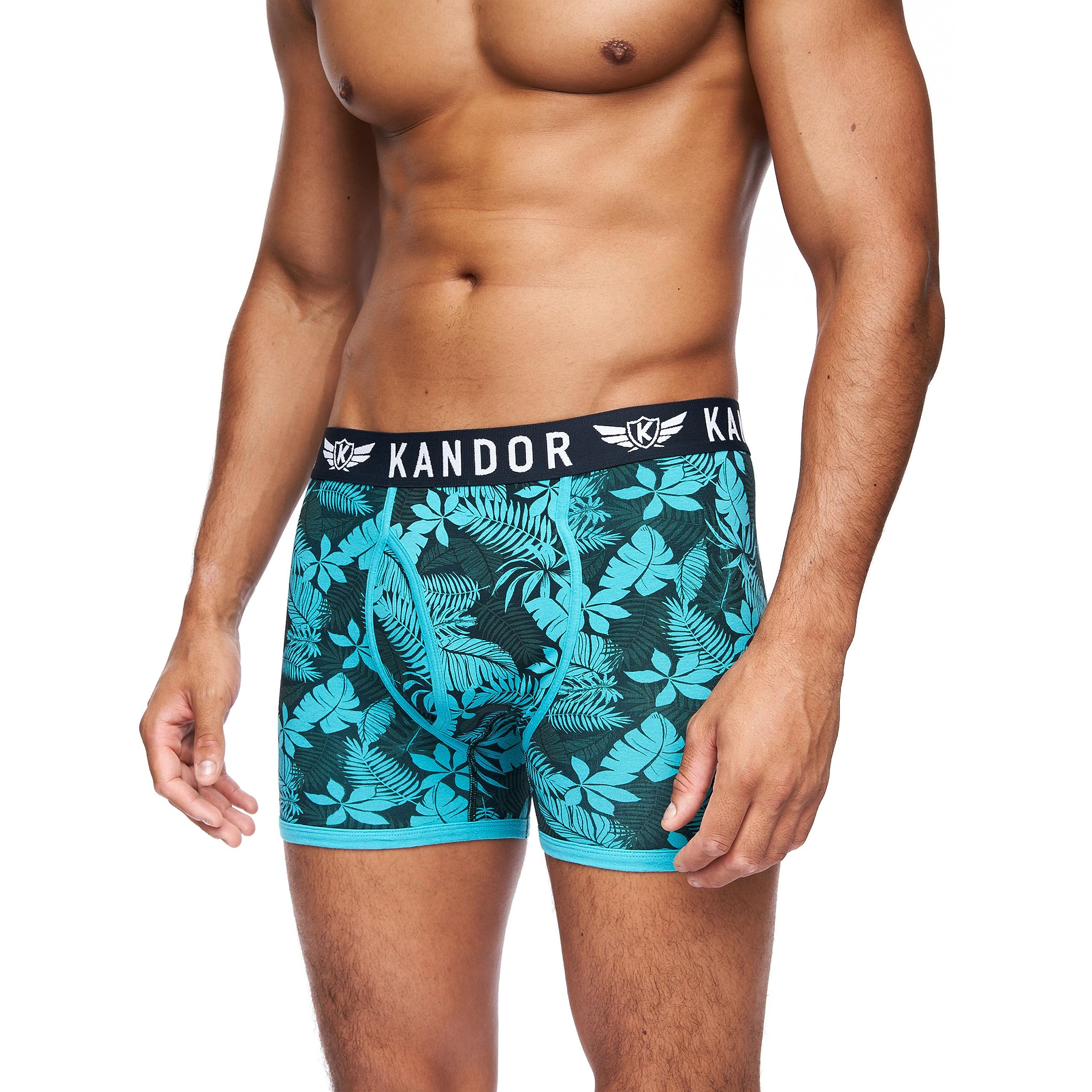 Kandor Lot de 7 Boxers Jeckers pour Homme - en Coton Stretch - avec Taille élastique - Couleurs Assorties - Tailles S-XXL